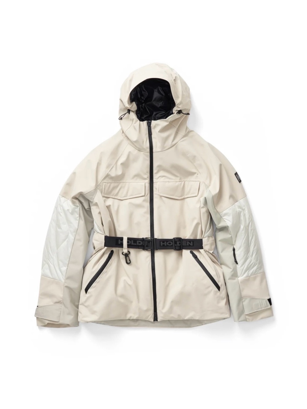 Holden Two-Tone Cream Ski parka jacket with Black Belt